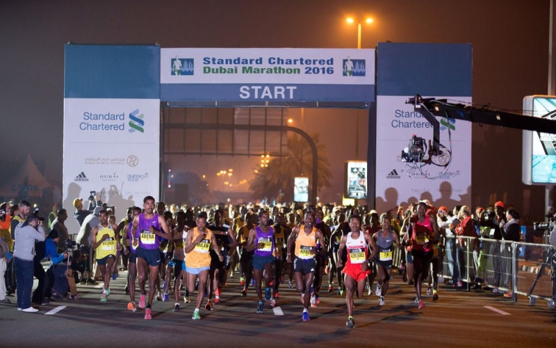 Der Dubai Marathon startet bereits um 6:30 Uhr morgens. Foto: Veranstalter