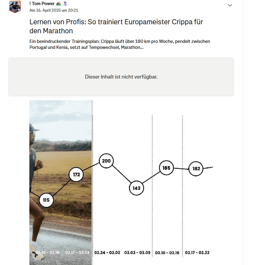 Strava löscht in Beiträgen automatisch externe Links. Damit sind solche Beiträge wie dieser wertlos.