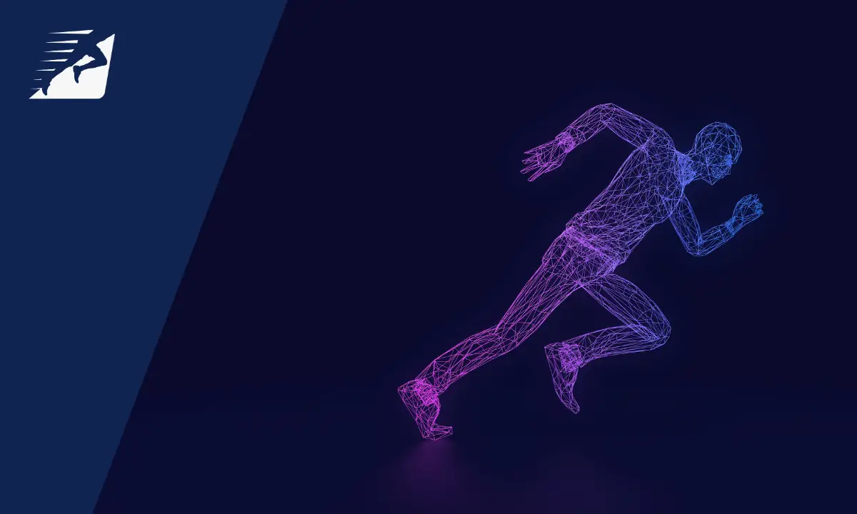 Ein Läufer als 3D-Symbol