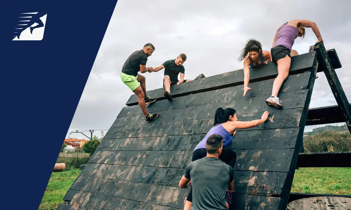 Läufer bei einem Hindernislauf