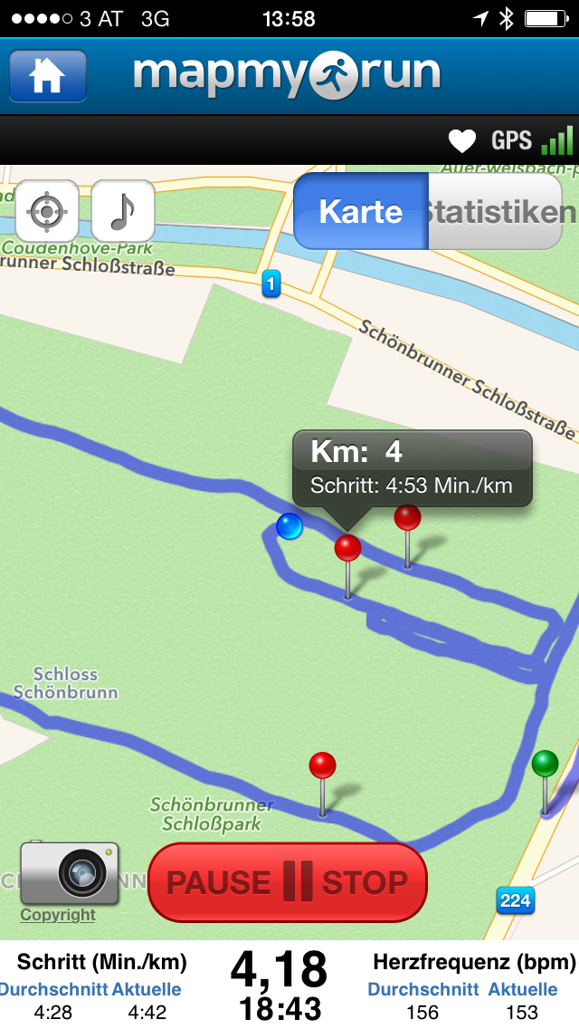 MapMyRun Screenshot Dashboard
