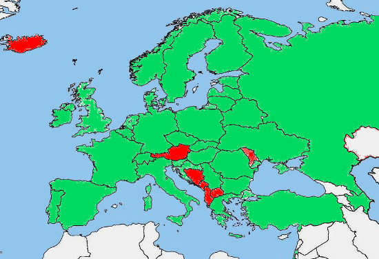 21. Jahrhundert: Nationen bei Freiluft-Europameisterschaften ohne Medaille