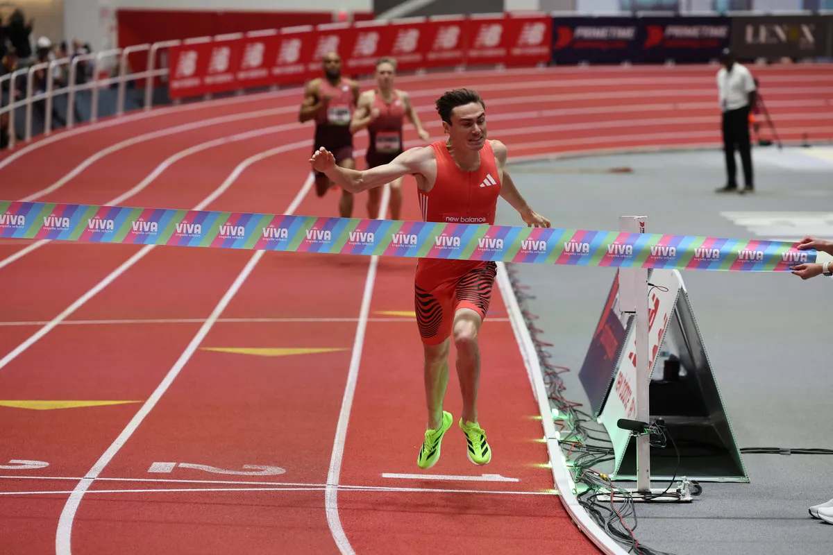 Josh Hoey bei seinem 800-Meter-Weltrekord in Boston