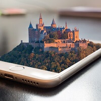 Smartphone 3D Schloss Pixabay 200