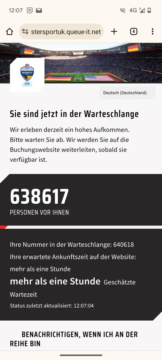 NFL Ticketmaster: Keine Chance in der Warteschlange