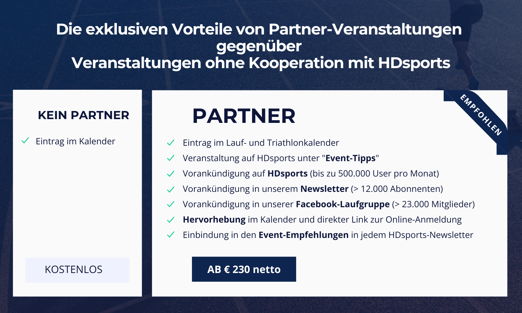 Vorteile von Partner-Eventst auf HDsports