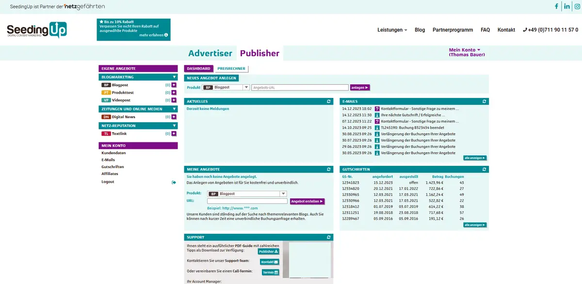 Screenshot SeedingUp