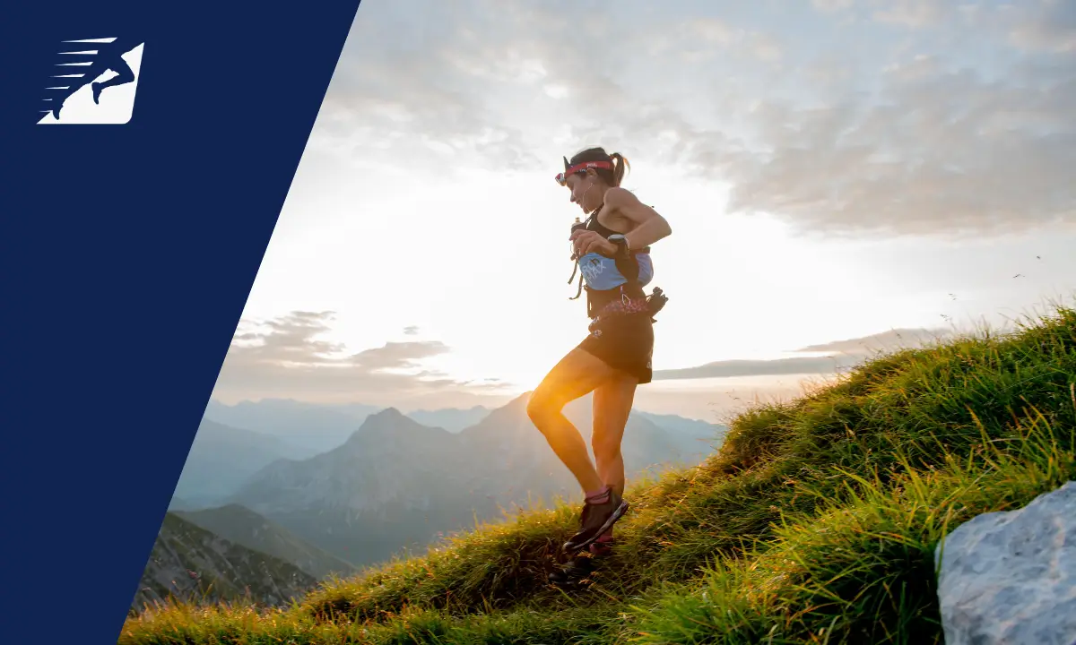 Eine Frau beim Trailrunning