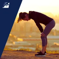 Eine erschöpfte Läuferin