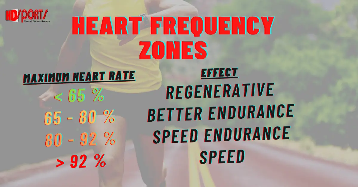 Heart rate zones during running