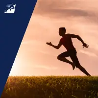 Ein Läufer mit einem schnellen Laufschritt