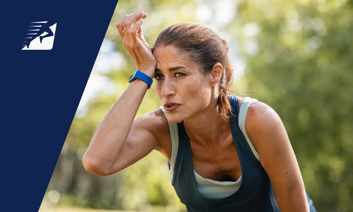 Verschwitzte Läuferin