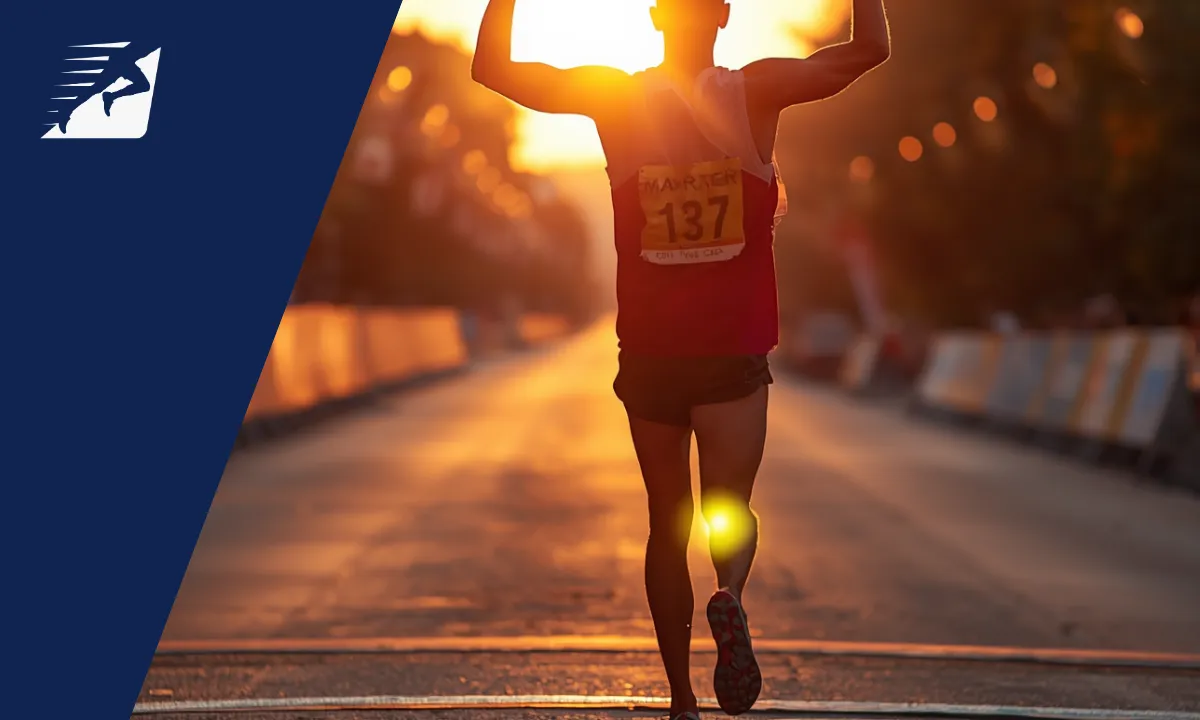 Zieleinlauf Mann beim Laufen