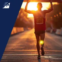 Zieleinlauf Mann beim Laufen