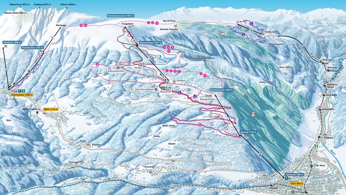 Pistenplan Chur - Brambrüesch