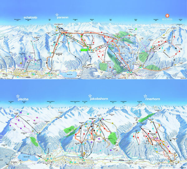 Pistenplan Davos Klosters (Skiregion)