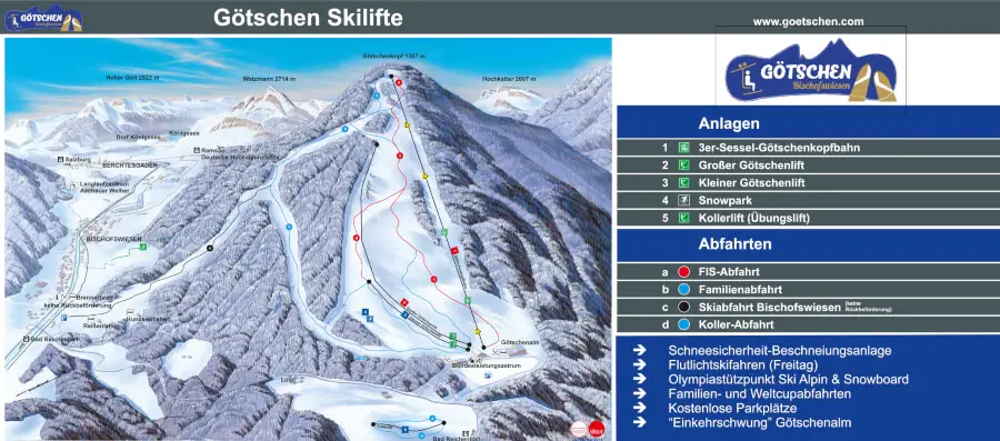 Pistenplan Götschen, das attraktive Skigebiet für die ganze Familie