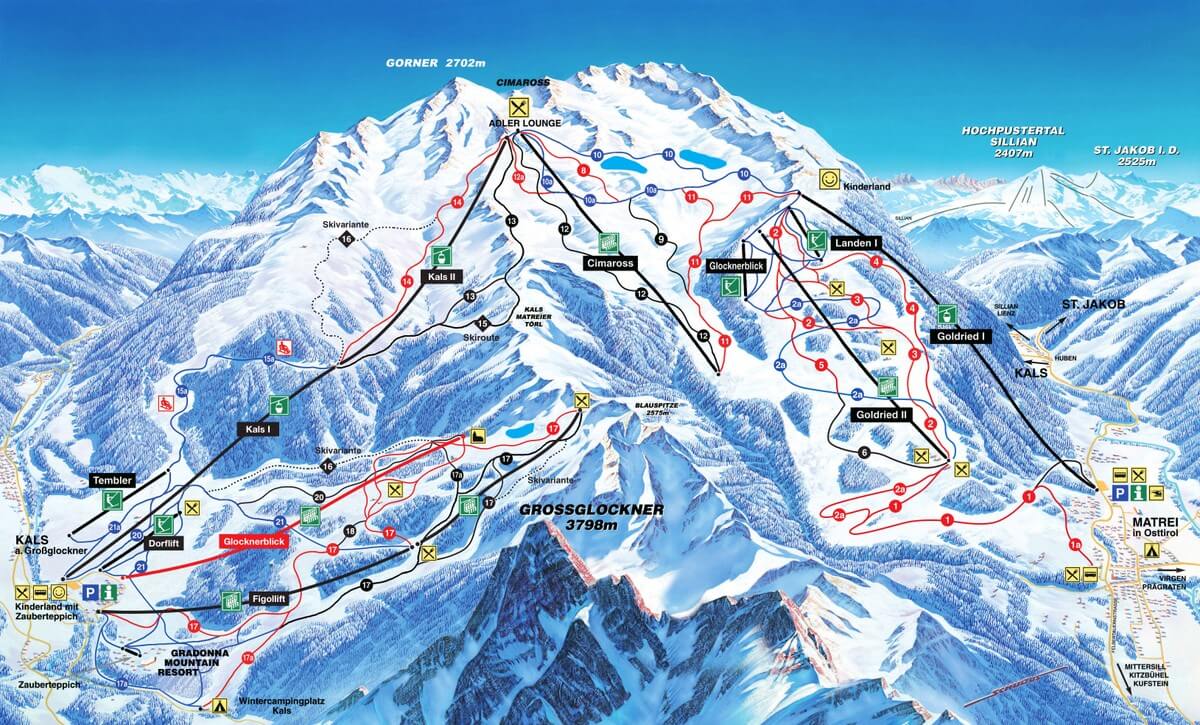 Pistenplan Großglockner Resort Kals-Matrei