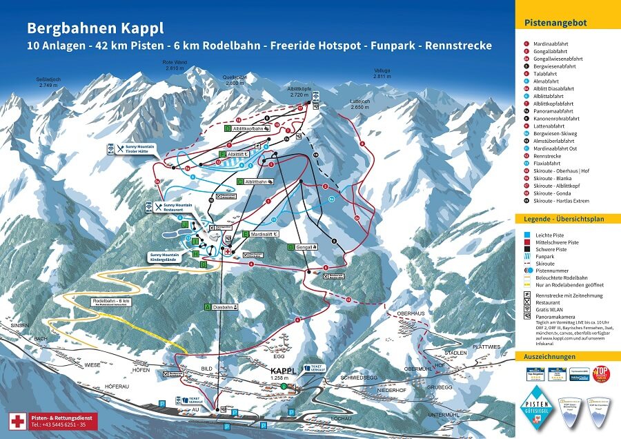 Pistenplan Kappl