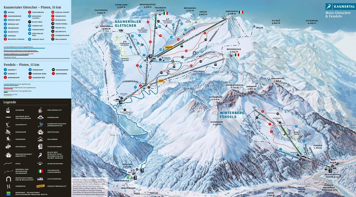 Pistenplan Kaunertaler Gletscher