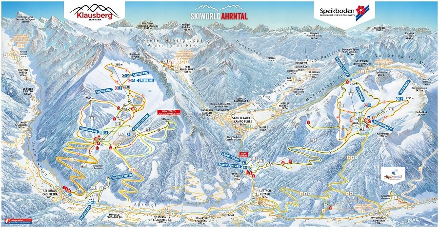 Pistenplan Klausberg - auf Grafik klicken für Großansicht Pistenplan Klausberg