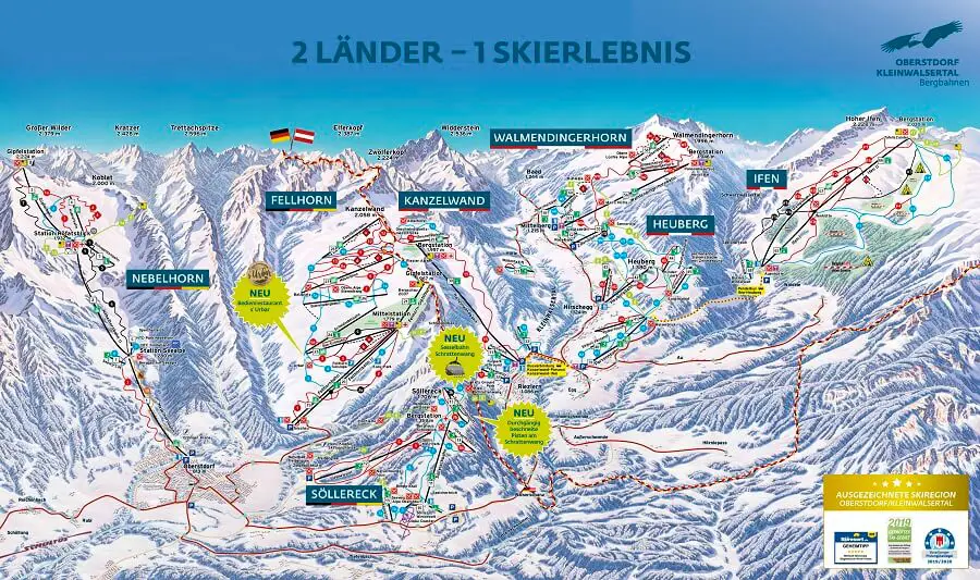Pistenplan Kleinwalsertal-Oberstdorf (Skiregion)