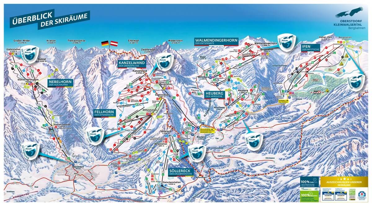 Pistenplan Kleinwalsertal-Oberstdorf (Skiregion)