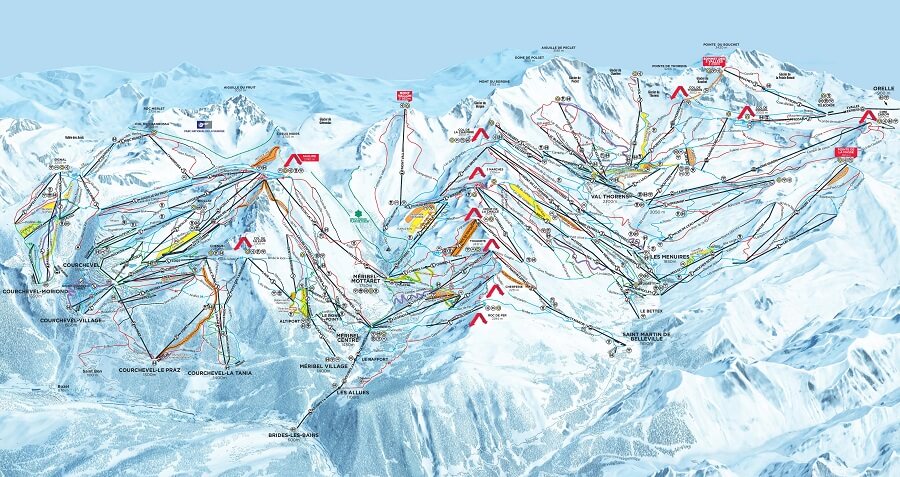 Pistenplan Les 3 Vallees