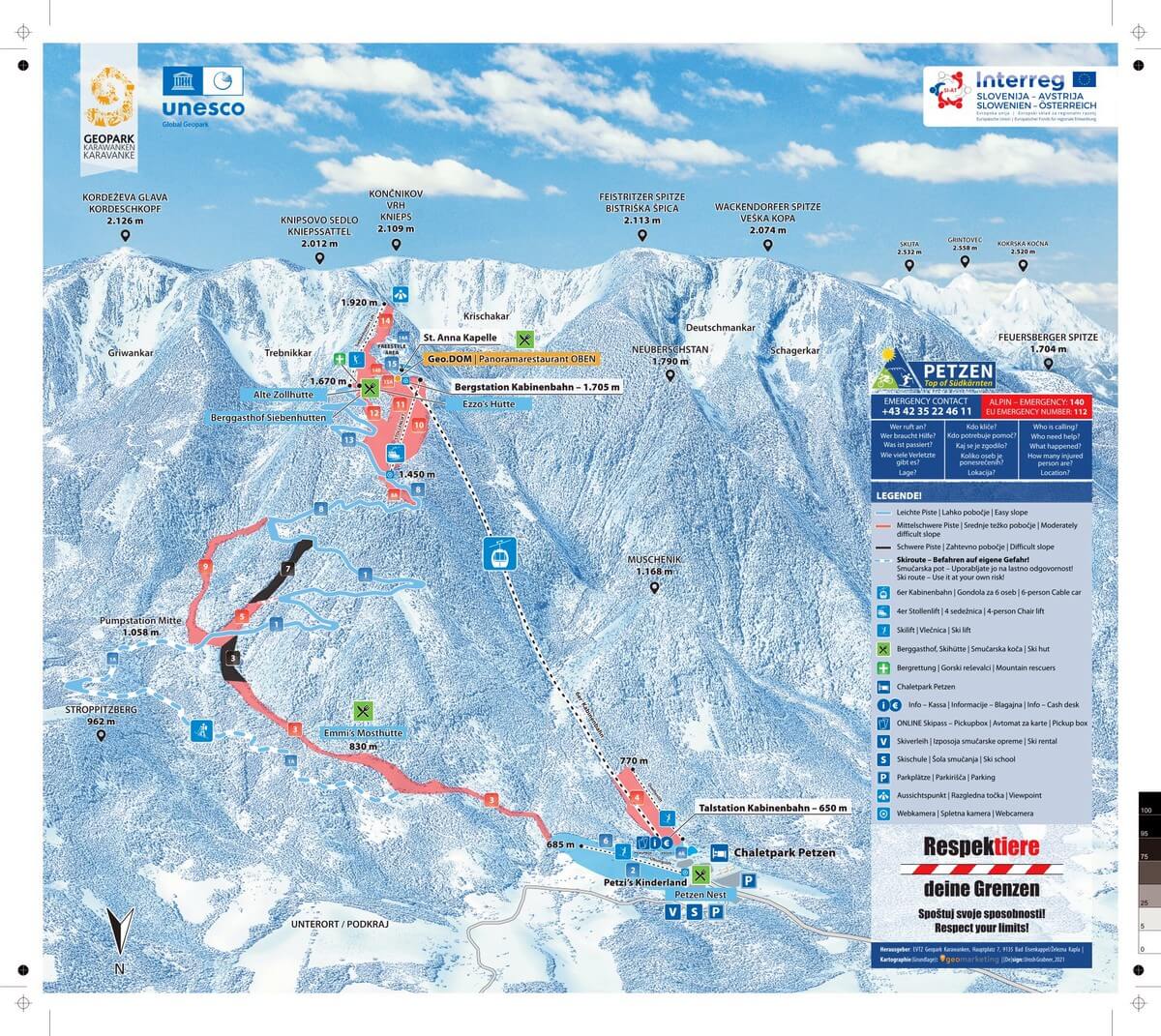 Pistenplan Petzen