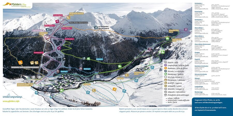 Pistenplan Pfelders im Passeiertal
