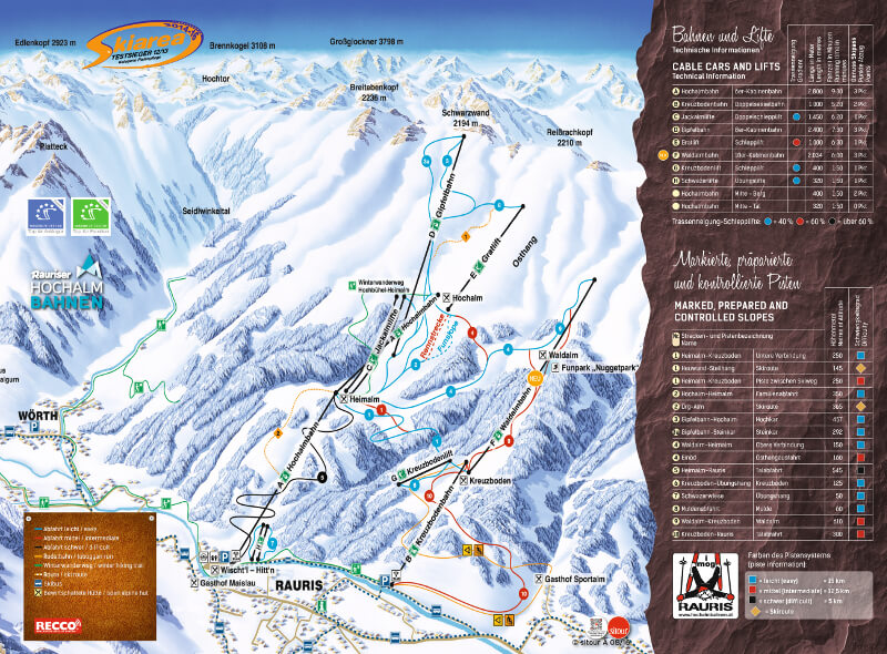 Pistenplan Raurisertal