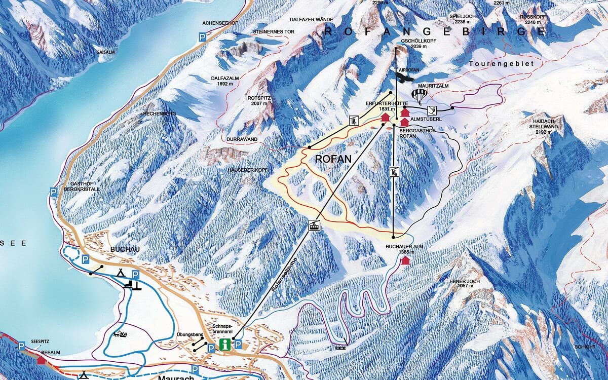 Pistenplan Rofanseilbachn Maurach