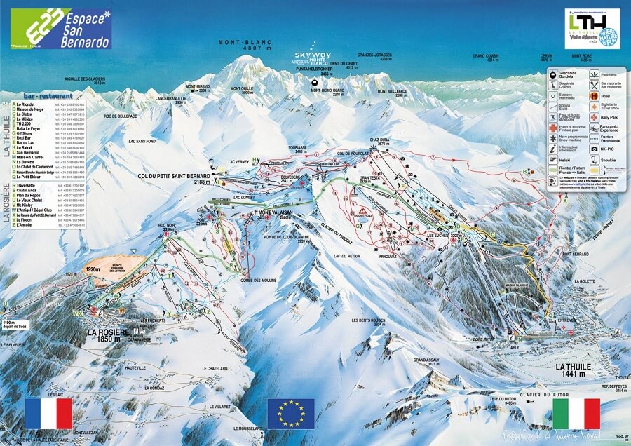 Pistenplan Espace San Bernardo – La Rosière / La Thuile 