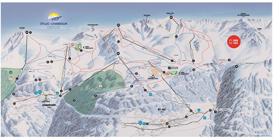 Pistenplan St-Luc - Chandolin