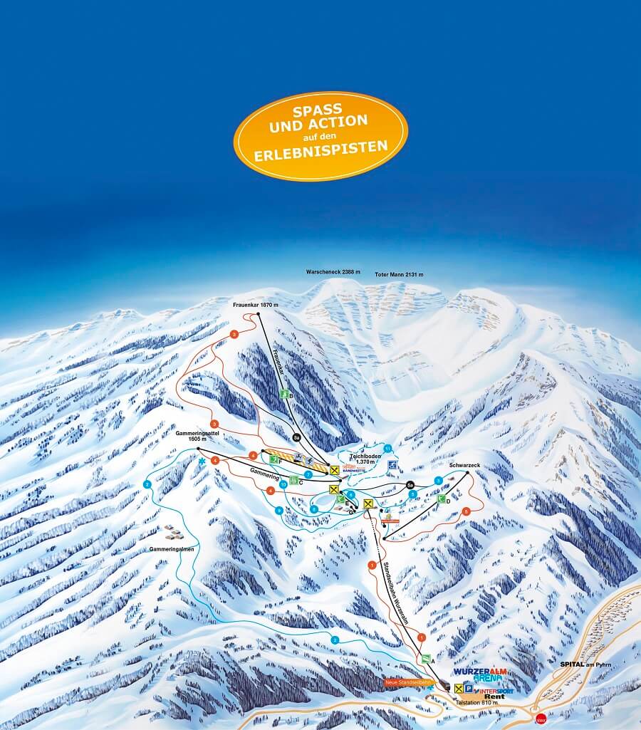 Pistenplan Wurzeralm