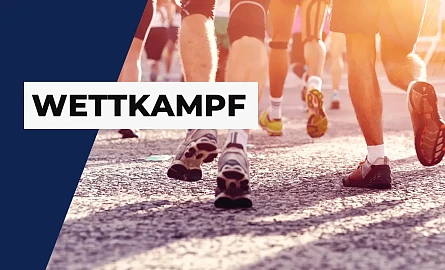 Laufschuhe von vielen Läufern