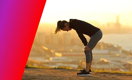 Eine erschöpfte Läuferin