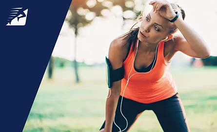 Eine erschöpfte Läuferin