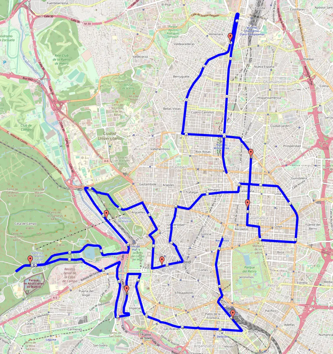 Madrid Marathon Streckenverlauf