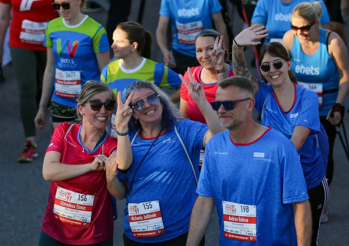 Traditionell geht´s beim Welser Businessrun entspannt zu