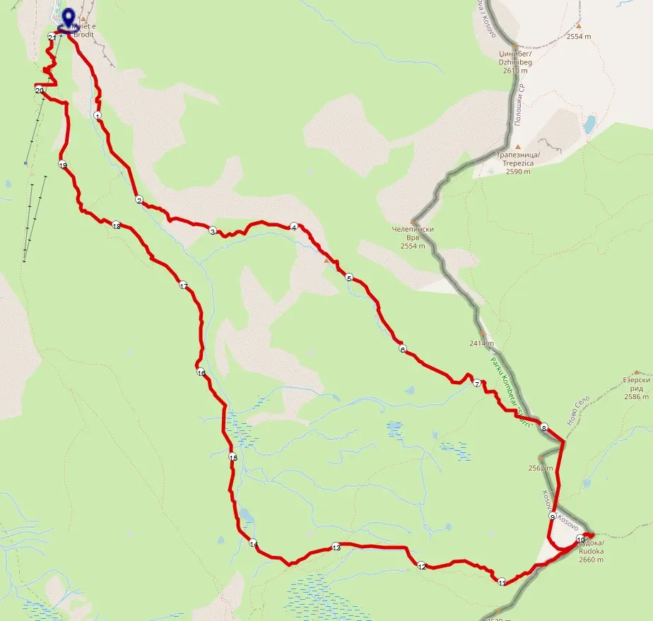 Streckenplan: Rudoka Wanderung