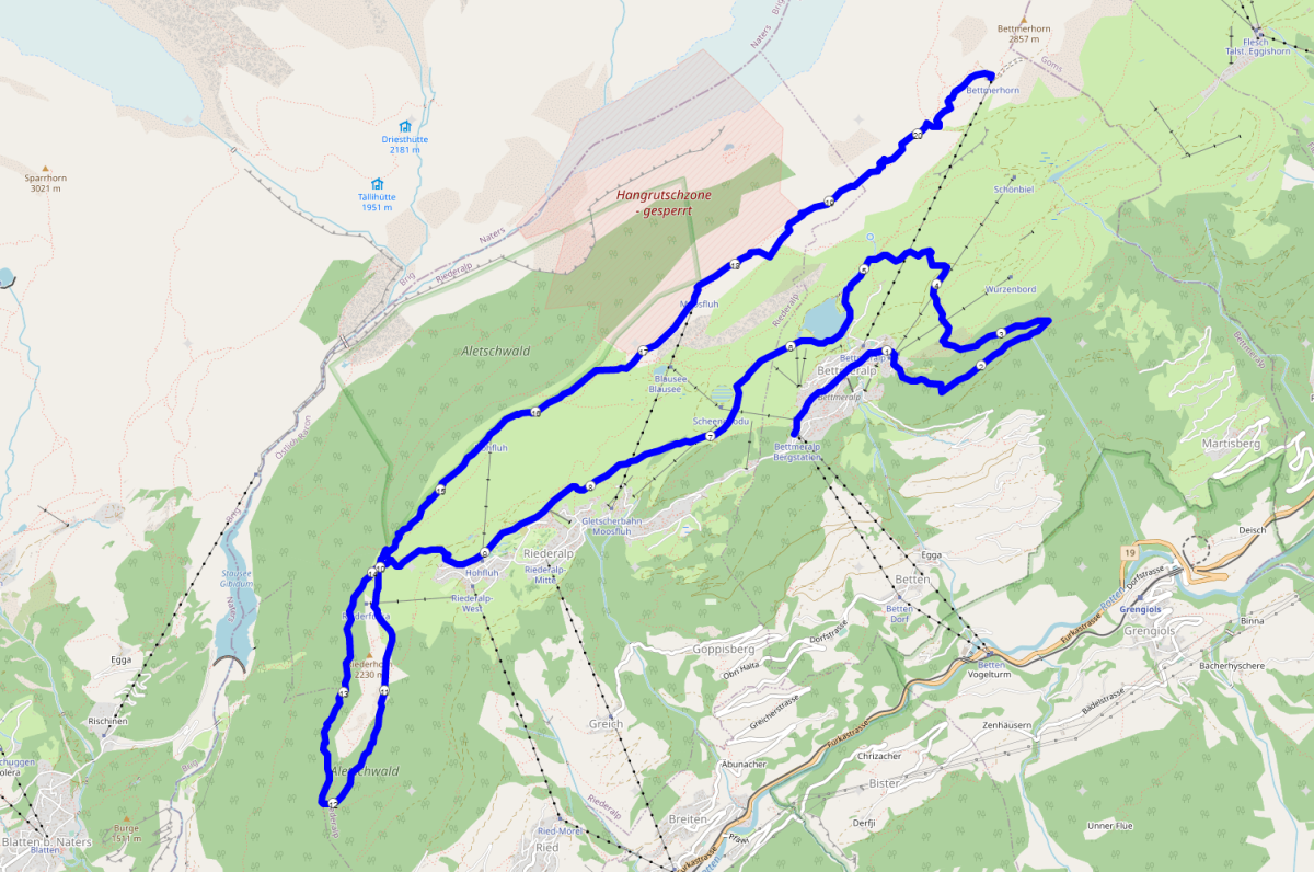 Aletsch Halbmarathon Streckenführung