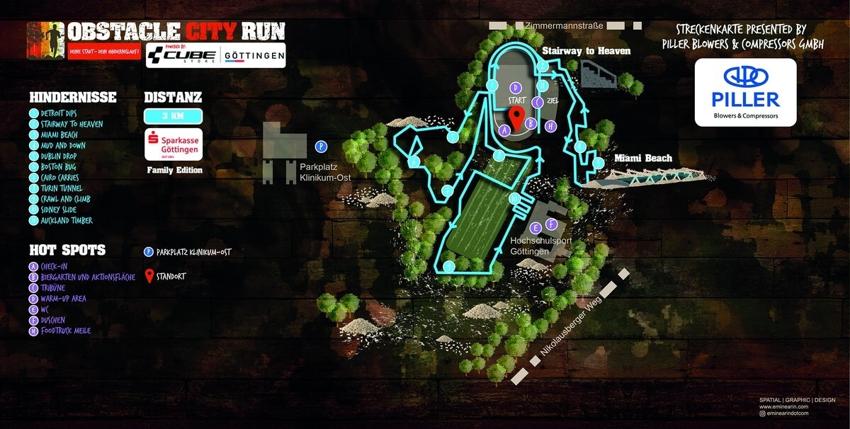 Obstacle City Run Göttingen Strecke: 3 km