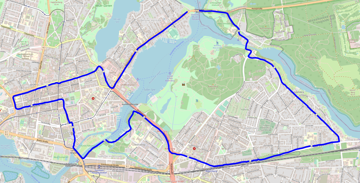 Potsdamer Drittelmarathon Streckenverlauf
