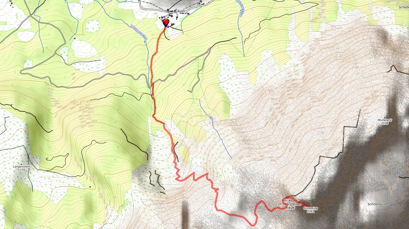 Route bzw. Strecke auf den Grimming