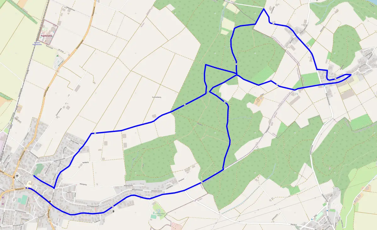 Kerzerslauf 10 km Streckenplan