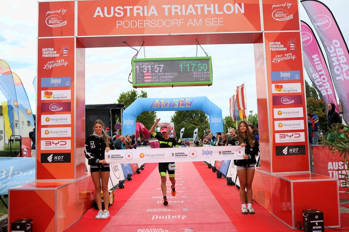 Austria Triathlon Podersdorf 2025: Zsofia Toth krönte sich zur Sprint-Siegerin.