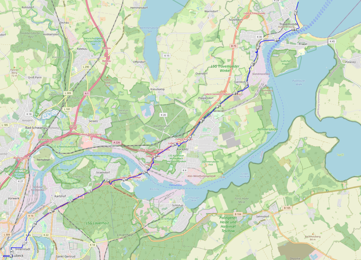 Lübeck Marathon Strecke