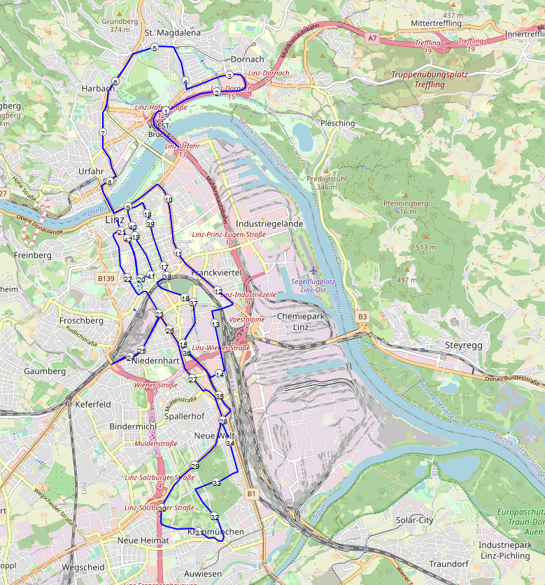 Strecke Linz Marathon