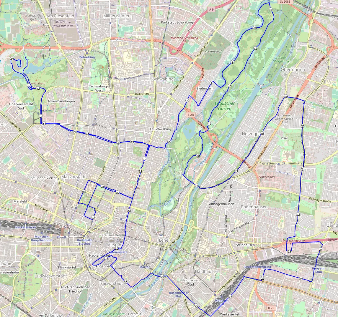 Munich marathon route